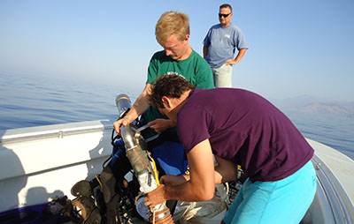 photo of ECU students participating in dive surveys for Albanian 2012 Field Season