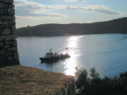 image of boat on water during Albania 2007 Field Season