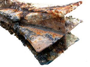photo of damaged portion of Egadi 4 ram